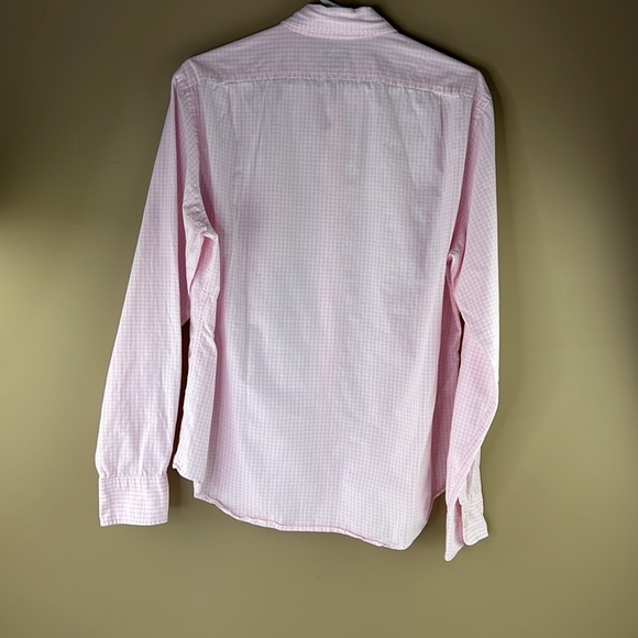 J Crew Factory slim fit pink &white gingham button down shirt - Picture 2 of 7